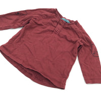 Bears Dark Red Long Sleeve Top - Boys/Girls 3-6 Months