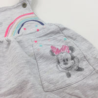 Minnie Mouse & Rainbows Grey Jersey Dress - Girls 12-18 Months