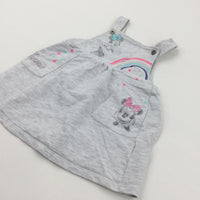 Minnie Mouse & Rainbows Grey Jersey Dress - Girls 12-18 Months