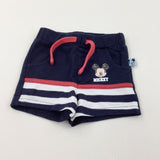 Mickey Mouse Navy, Red & White Jersey Shorts - Boys 3-6 Months