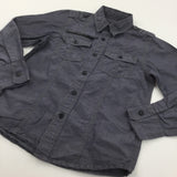 Charcoal Grey Zip Pocket Cotton Shirt - Boys 8-9 Years