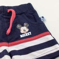 Mickey Mouse Navy, Red & White Jersey Shorts - Boys 3-6 Months