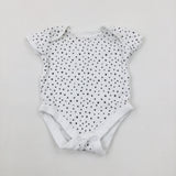Spotty Grey & White Cotton Short Sleeve Bodysuit - Boys/Girls Newborn