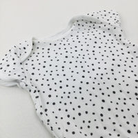 Spotty Grey & White Cotton Short Sleeve Bodysuit - Boys/Girls Newborn