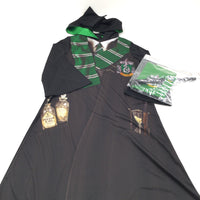 **NEW** Harry Potter Slytherin Costume Including Book Cover, Book Mark & Wand - Boys/Girls 9-10 Years