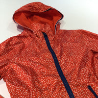 Red, White & Navy Speckled Lightweight Showerproof Jacket with Hood - Girls 7-8 Years