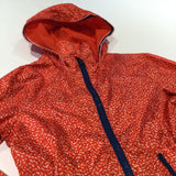 Red, White & Navy Speckled Lightweight Showerproof Jacket with Hood - Girls 7-8 Years