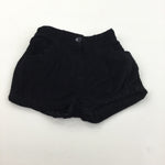 Black Velour Shorts with Adjustable Waistband - Girls 12-18 Months