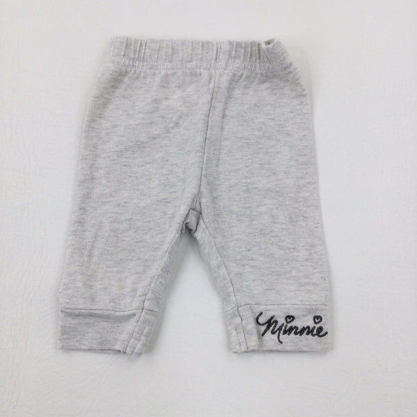 'Minnie' Mouse Embroidered Grey Trousers - Boys/Girls Newborn