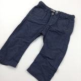 Slate Blue Lightweight Cotton Trousers - Boys 3-6 Months