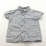Grey & White Patterned Cotton Shirt - Boys 12-18 Months