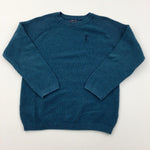 Teal Knitted Jumper - Boys 7-8 Years