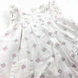 Flowers White Lightweight Corduroy Dress - Girls 3-6 Months