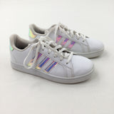 Adidas Shiny White Lace Up Trainers Girls Shoe Size 3 Katie s Kids Clothes