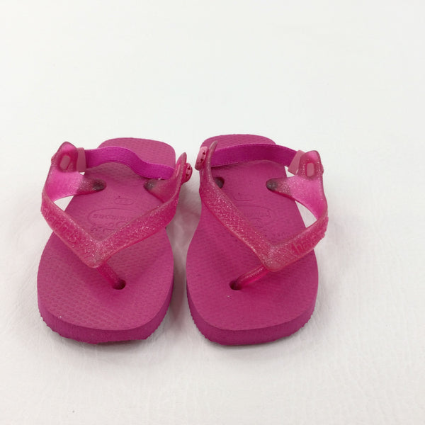 Pink Flip Flops - Girls - Shoe Size 5