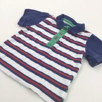 Navy, Red & White Striped Polo Shirt - Boys 12-18 Months