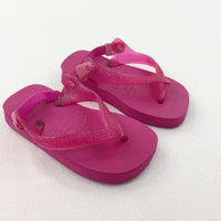 Pink Flip Flops - Girls - Shoe Size 5