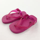 Pink Flip Flops - Girls - Shoe Size 5