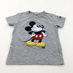 Mickey Mouse Appliqued Grey T-Shirt - Boys 18-24 Months