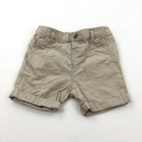 Beige Lightweight Cotton Twill Shorts - Boys 18-24 Months