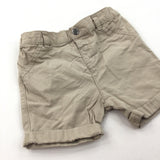 Beige Lightweight Cotton Twill Shorts - Boys 18-24 Months