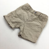 Beige Lightweight Cotton Twill Shorts - Boys 18-24 Months