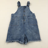 Mid Blue Denim Short Dungarees - Girls 12 Years