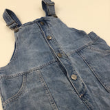 Mid Blue Denim Short Dungarees - Girls 12 Years