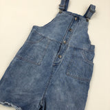 Mid Blue Denim Short Dungarees - Girls 12 Years