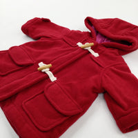 Wooden Toggles Red Coat - Boys Newborn