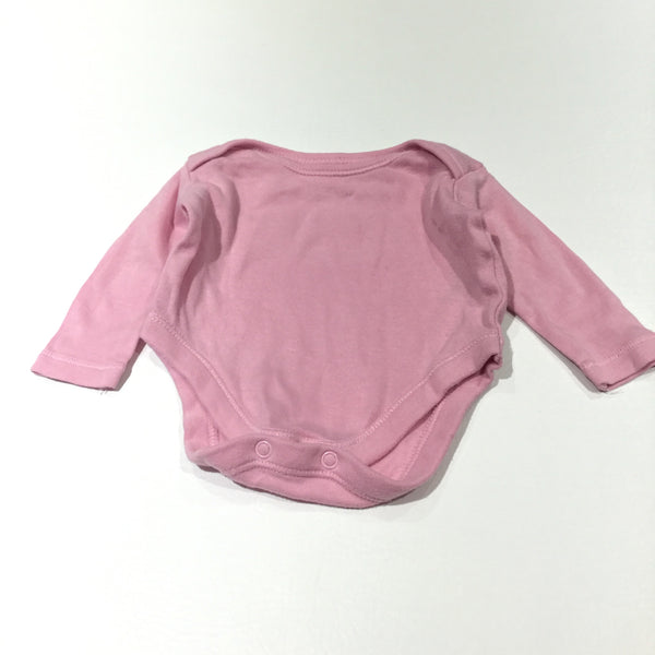 Pink Long Sleeve Bodysuit - Girls Newborn