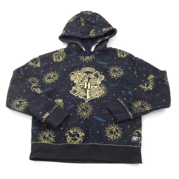 'Hogwarts' Harry Potter Gold & Black Hoodie Sweatshirt - Girls 9-10 Years