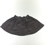 Heart Buttons Brown Lightweight Corduroy Skirt - Girls 2-3 Years