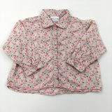 Pink & Brown Flowery Shirt - Girls 2-3 Years