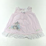 Thumper & Bee Appliqued & Embroidered Pink & White Cotton Sun Dress - Girls 0-3 Months