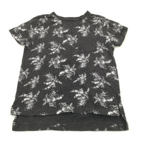 Flowers White & Charcoal Grey T-Shirt - Boys 4-5 Years