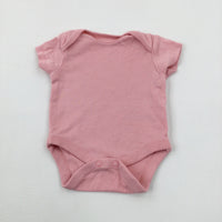 Pink Cotton Short Sleeve Bodysuit - Girls Newborn