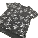 Flowers White & Charcoal Grey T-Shirt - Boys 4-5 Years