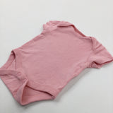 Pink Cotton Short Sleeve Bodysuit - Girls Newborn