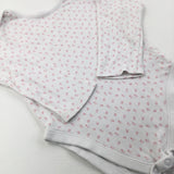Flowers Pink & White Long Sleeve Bodysuit - Girls 2-3 Years
