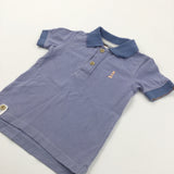 Lighthouse Motif Pale Blue & Peach Polo Shirt - Boys 18-24 Months