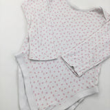 Flowers Pink & White Long Sleeve Bodysuit - Girls 2-3 Years