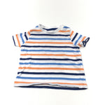 Navy, Blue, Orange & White Striped T-Shirt - Boys 0-3 Months