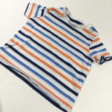Navy, Blue, Orange & White Striped T-Shirt - Boys 0-3 Months