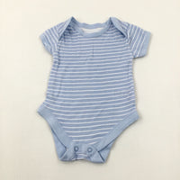 Striped Blue Short Sleeve Bodysuit - Boys 0-3 Months