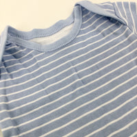 Striped Blue Short Sleeve Bodysuit - Boys 0-3 Months