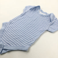 Striped Blue Short Sleeve Bodysuit - Boys 0-3 Months