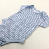 Striped Blue Short Sleeve Bodysuit - Boys 0-3 Months