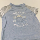 'Next Baby' Monkey Appliqued Mottled Blue & Grey T-Shirt  - Boys 0-3 Months