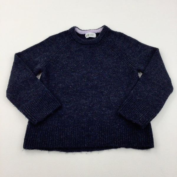 Navy Knitted Jumper - Girls 6-8 Years